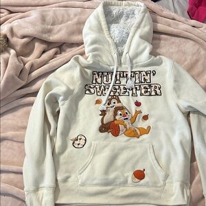 Cream Hoodie with Chipmunk Design